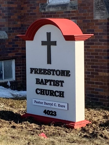 Monument Sign for Freestone Baptist Church